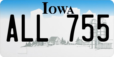 IA license plate ALL755