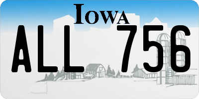 IA license plate ALL756