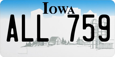 IA license plate ALL759