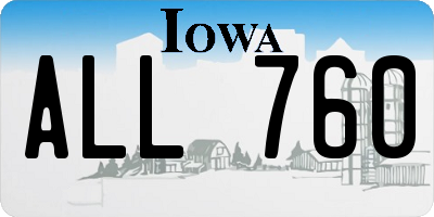 IA license plate ALL760