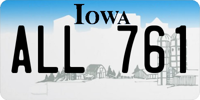 IA license plate ALL761