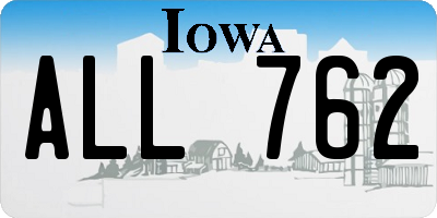 IA license plate ALL762