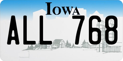 IA license plate ALL768