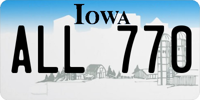 IA license plate ALL770