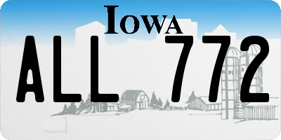 IA license plate ALL772