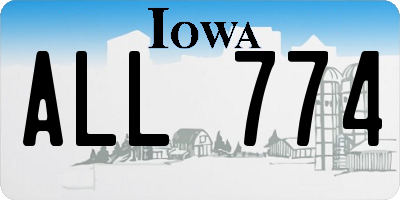 IA license plate ALL774