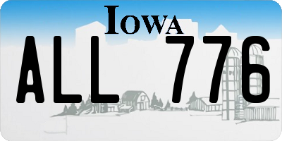 IA license plate ALL776