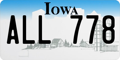 IA license plate ALL778