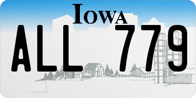 IA license plate ALL779