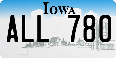 IA license plate ALL780