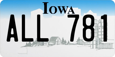 IA license plate ALL781