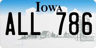 IA license plate ALL786