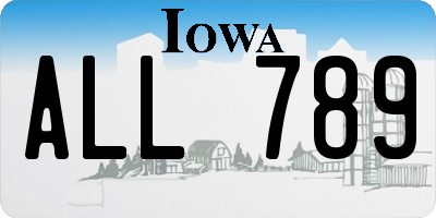 IA license plate ALL789