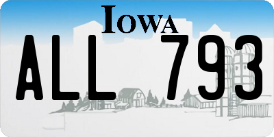 IA license plate ALL793