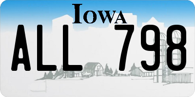 IA license plate ALL798