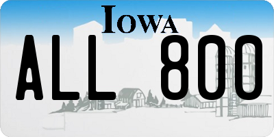 IA license plate ALL800