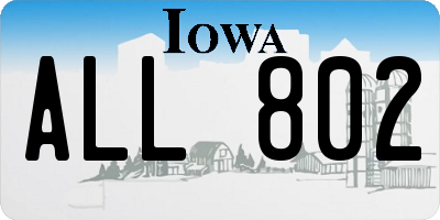 IA license plate ALL802
