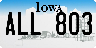 IA license plate ALL803