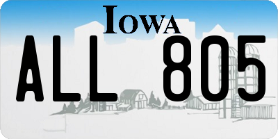 IA license plate ALL805