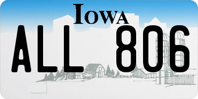 IA license plate ALL806