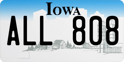 IA license plate ALL808