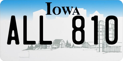 IA license plate ALL810