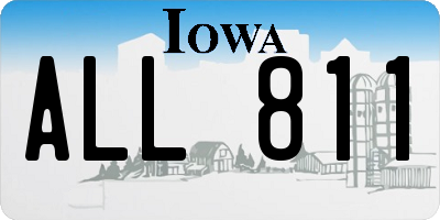 IA license plate ALL811