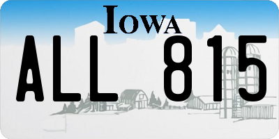 IA license plate ALL815