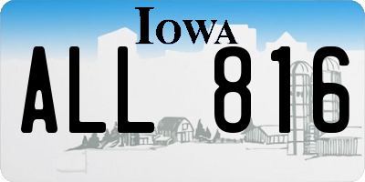 IA license plate ALL816