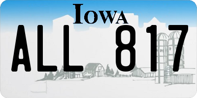 IA license plate ALL817