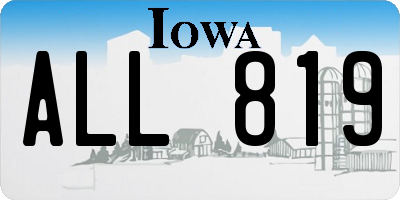 IA license plate ALL819