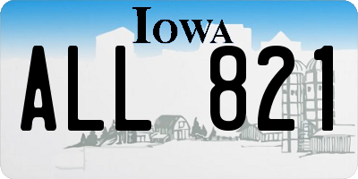 IA license plate ALL821