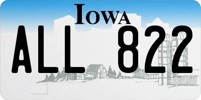 IA license plate ALL822