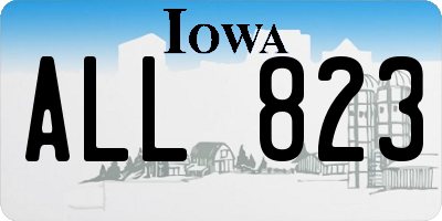 IA license plate ALL823