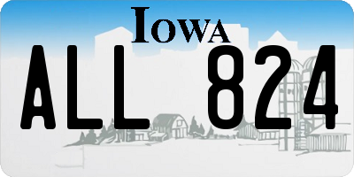 IA license plate ALL824