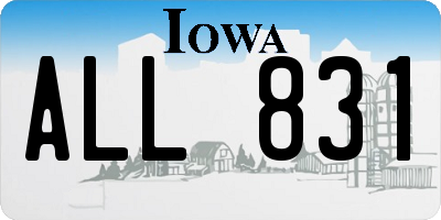 IA license plate ALL831