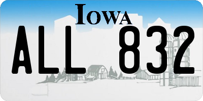 IA license plate ALL832