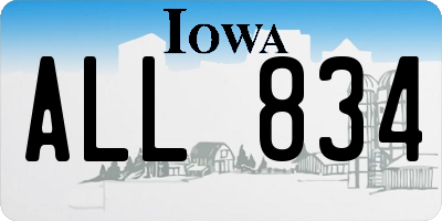 IA license plate ALL834