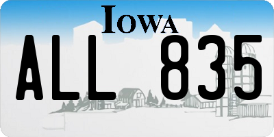 IA license plate ALL835