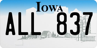 IA license plate ALL837