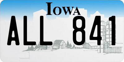 IA license plate ALL841