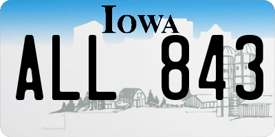 IA license plate ALL843