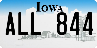 IA license plate ALL844