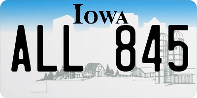 IA license plate ALL845