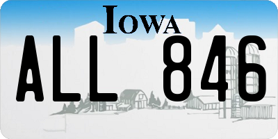IA license plate ALL846