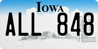 IA license plate ALL848
