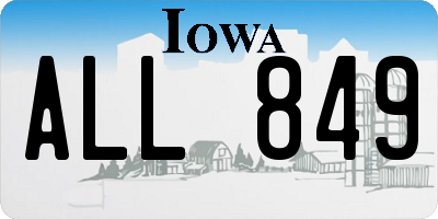 IA license plate ALL849