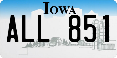 IA license plate ALL851