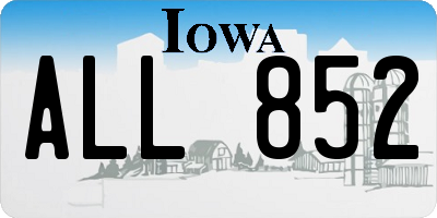 IA license plate ALL852