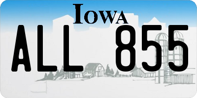 IA license plate ALL855